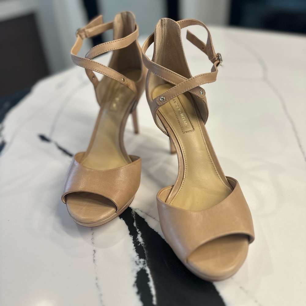 Antonio Melani Mary jane neutral strappy heel